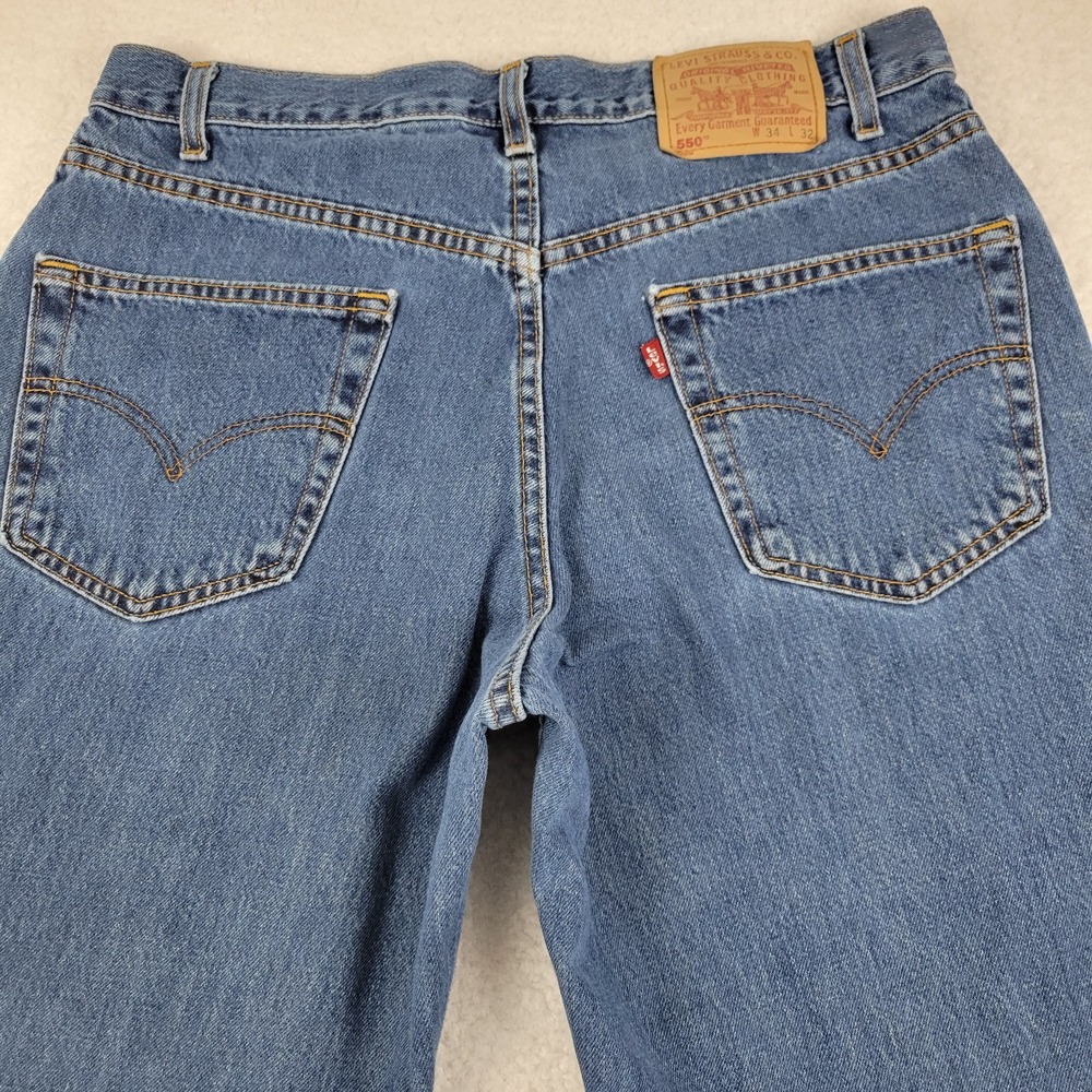 Vintage Levis 550‎ Jeans Mens 34x31.5 Relaxed Fit Tapered Leg Canada 90s Denim - Picture 9 of 10